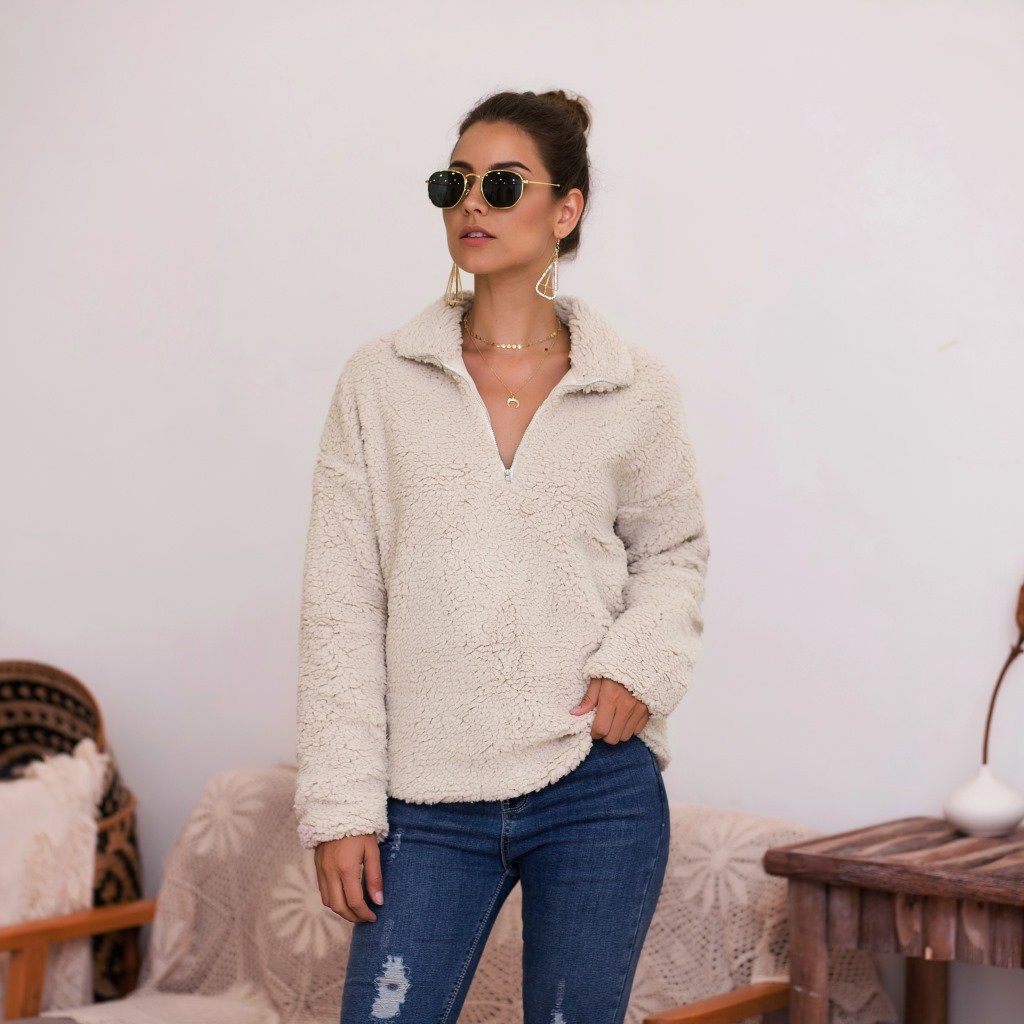 Plush Sweater Top for Women