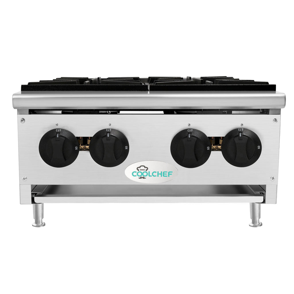 100,000 BTU Commercial Gas Hot Plate 4 Burner NG LP