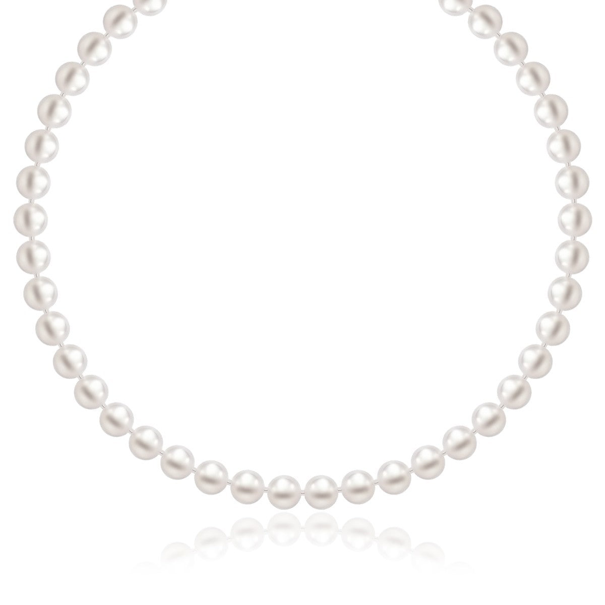 14k Yellow Gold Necklace with White Freshwater Cultured Pearls (6.0mm to 6.5mm)