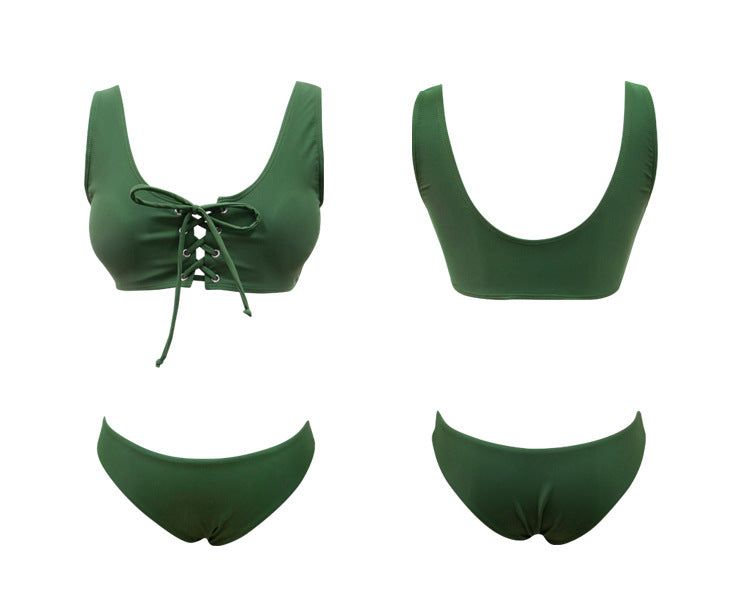2019 New Women's Bikini, Sexy Solid Color Swimsuit