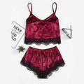 New Women's Two-Piece Set with Lace Trim Skirt