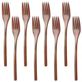 8 Pack Wooden Forks findTop 9 Inch Long Handle Reusable Japanese Style Handmade Kitchen Utensil Wood Forks for Pasta Fruit Salad Noodles