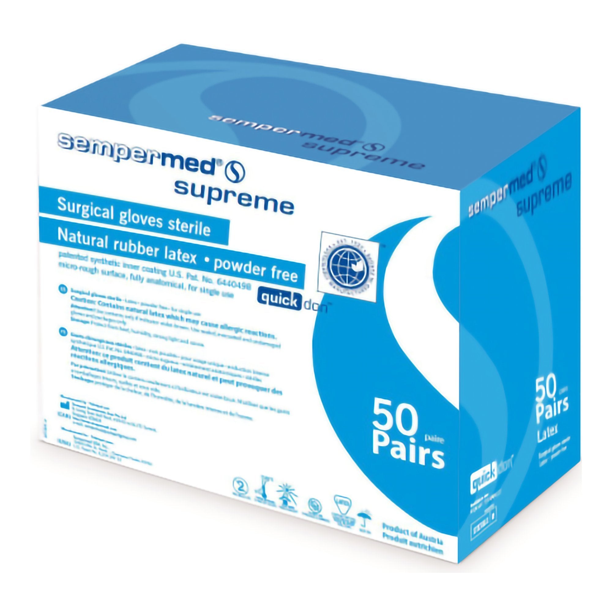 Sempermed® Supreme Latex Surgical Glove, Size 7, Ivory SPFP700