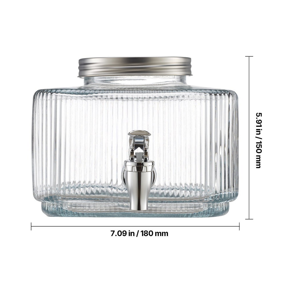 Drink Dispenser 0.8 Gal Beverage Dispenser for Parties Glass with Spigot