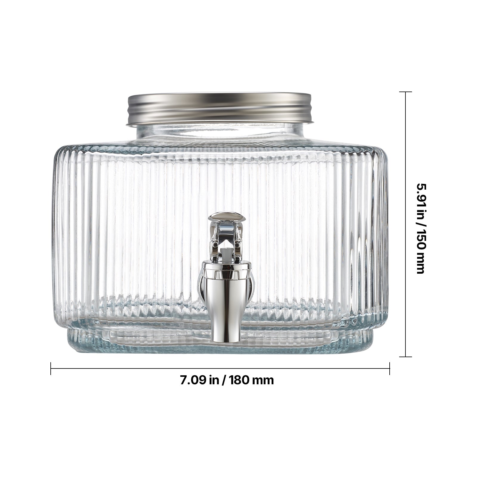 Drink Dispenser 0.8 Gal Beverage Dispenser for Parties Glass with Spigot