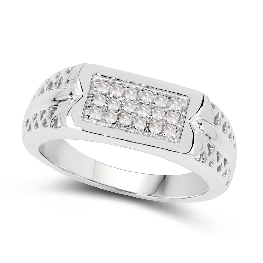 0.27 Carat Genuine White Diamond .925 Sterling Silver Ring