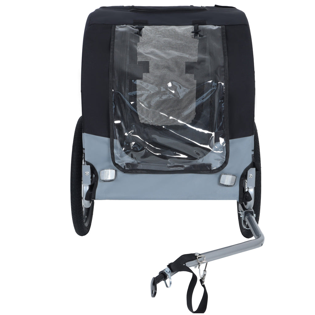 Large Folding Bike Trailer for Dogs – 66LB Capacity All-Terrain Pet Carrier, Durable Steel Frame for Cycling, Jogging, Camping & Outdoor Adventures, Black- Gray