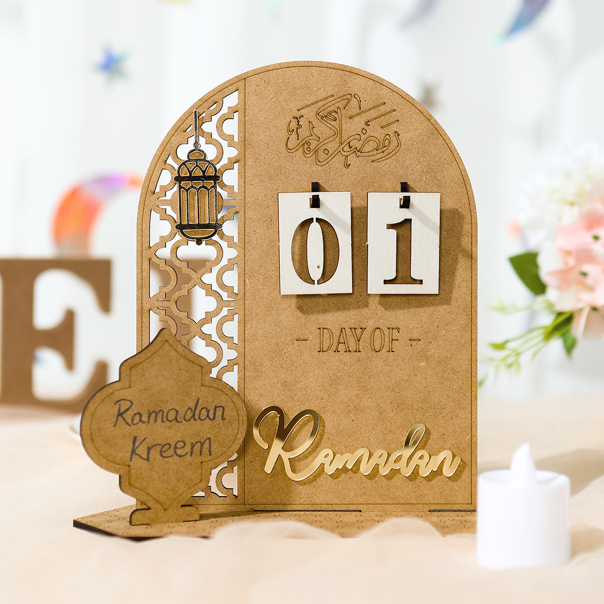 Wood Christmas DIY Countdown Calendar Pendant Decor