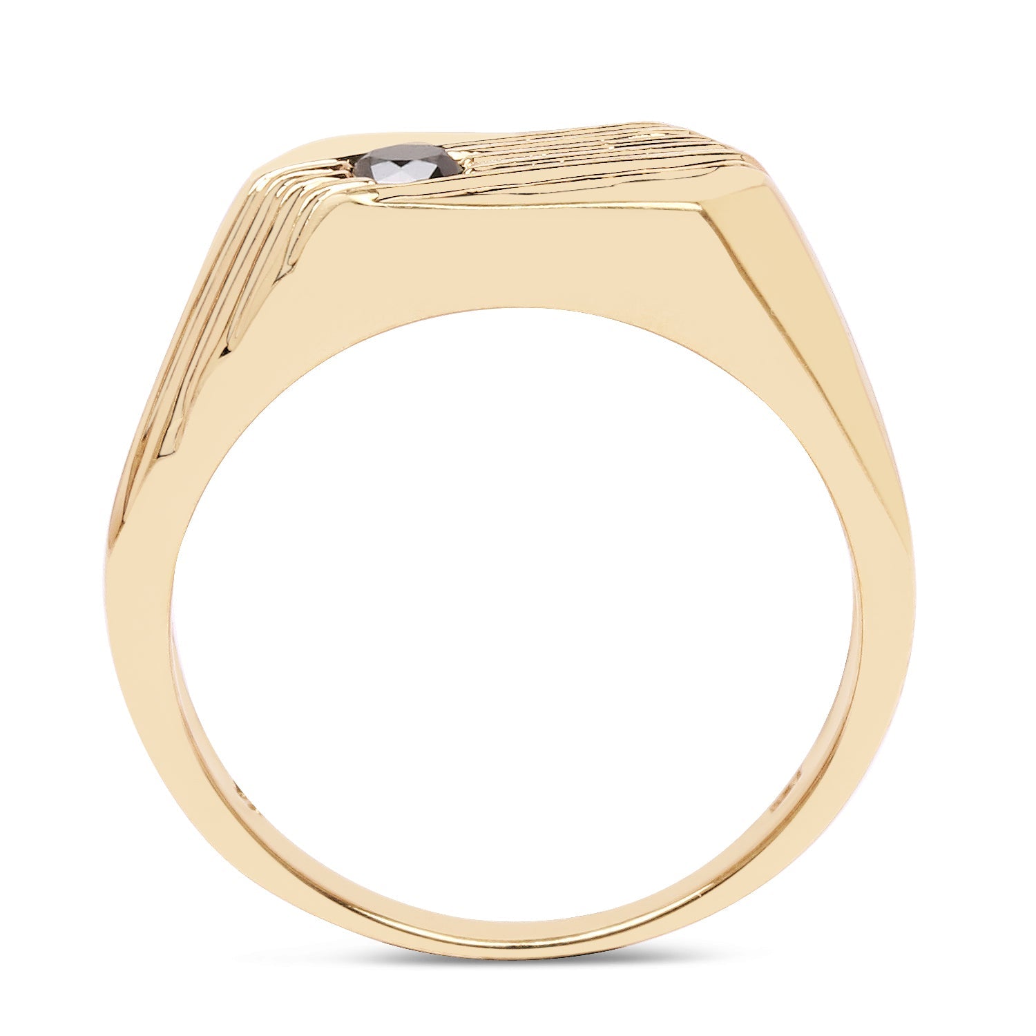 14K Yellow Gold Plated 0.12 Carat Genuine Black Diamond .925 Sterling Silver Ring