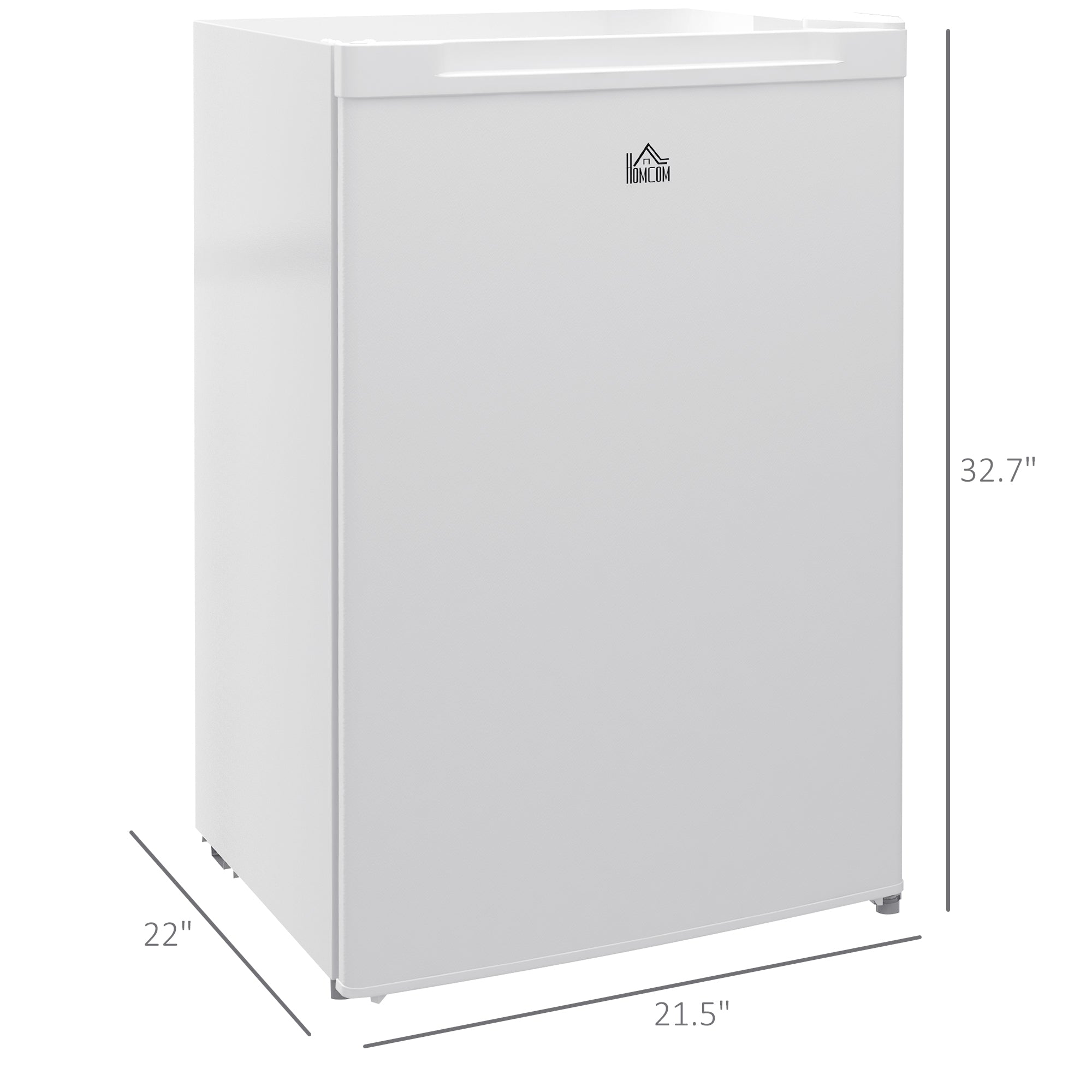 HOMCOM Upright Freezer, 3.0 Cubic Feet Compact Mini Freezer with Reversible Single Door and Adjustable Thermostat, Small freezer for Home, Dorm, Apartment, Home Office, White