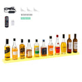 LED Lighted Liquor Bottle Display, 1-Tier 48 Inches Whiskey Rack, Supports USB, Illuminated Home Bar Shelf with RF Remote & App Control, 7 Static Colors, Acrylic Lighted Shelf for 12 Bottles