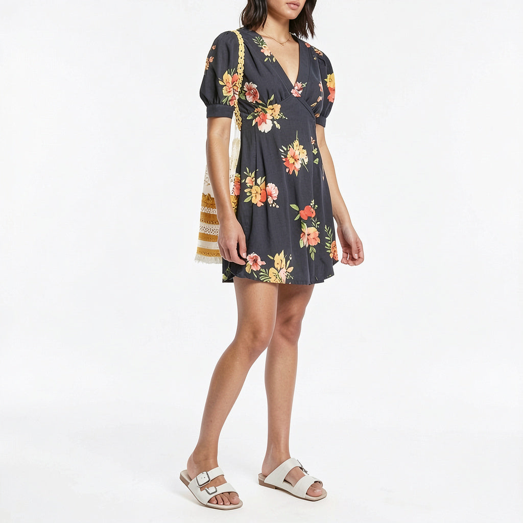 Free People Neon Garden Mini Dress , Size 2
