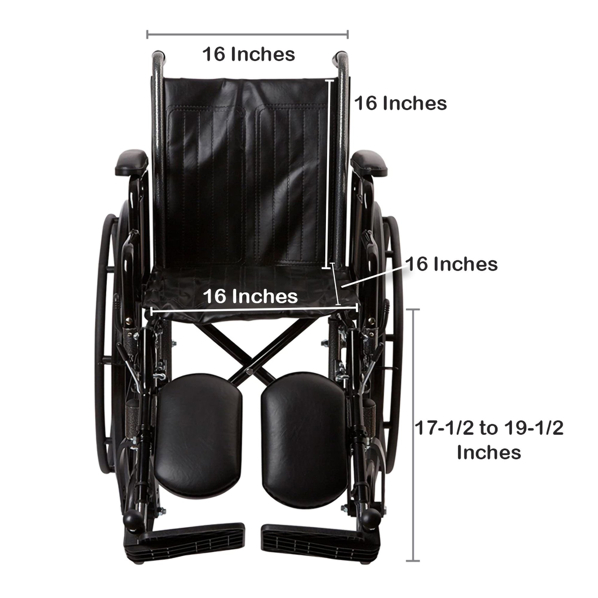 McKesson Wheelchair, 16 Inch Seat Width 146-SSP216DDA-ELR