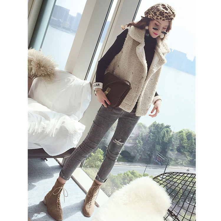 New Women's Autumn Korean Style Thick Loose Vest Top