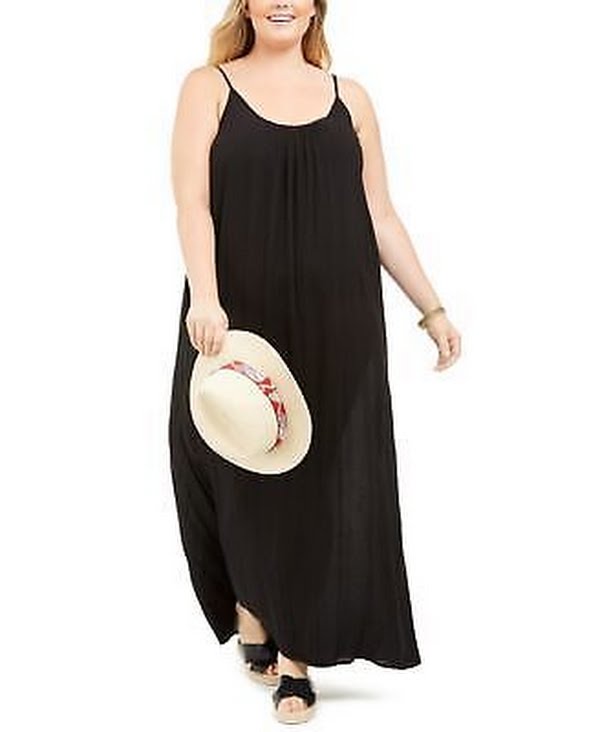 Raviya Womens Plus Size Cotton Maxi Dress Cover-up