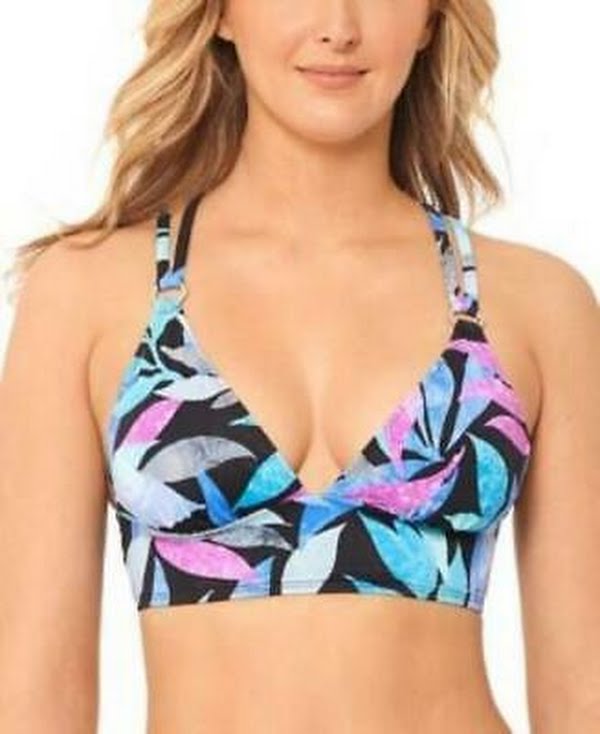Salt  Cove Juniors Tropic Like Its Hot Printed Bikini Top,Size D/DD