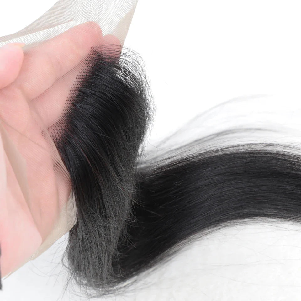 Straight Top Lace Closure | Middle Part Transparent Swiss Lace 100% Human Hair (180% Density)