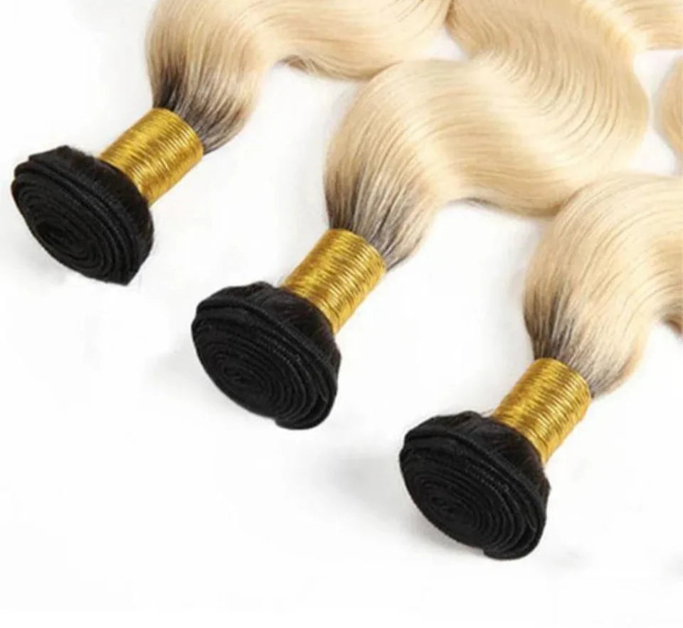 Rebecca Ombre Body Wave Human Hair Bundles | 1B/4/27/30/99J/613 Blonde Two & Three-Tone Remy Weave Deals