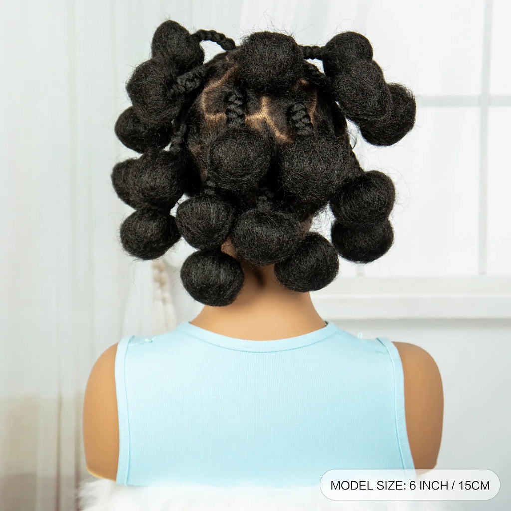 Bantu Knotless Box Braids Full Lace Wig | Short Cute Handmade Synthetic Lace Front