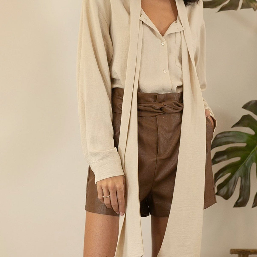Americano PU Leather Shorts