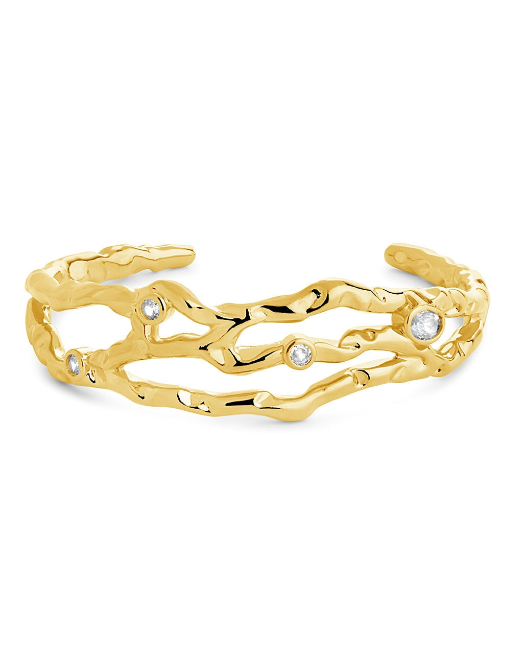 Tully CZ Molten Metal Cuff Bracelet