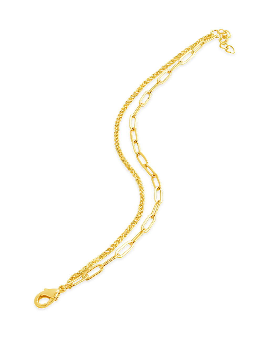 Emery Layered Paperclip & Curb Chain Bracelet