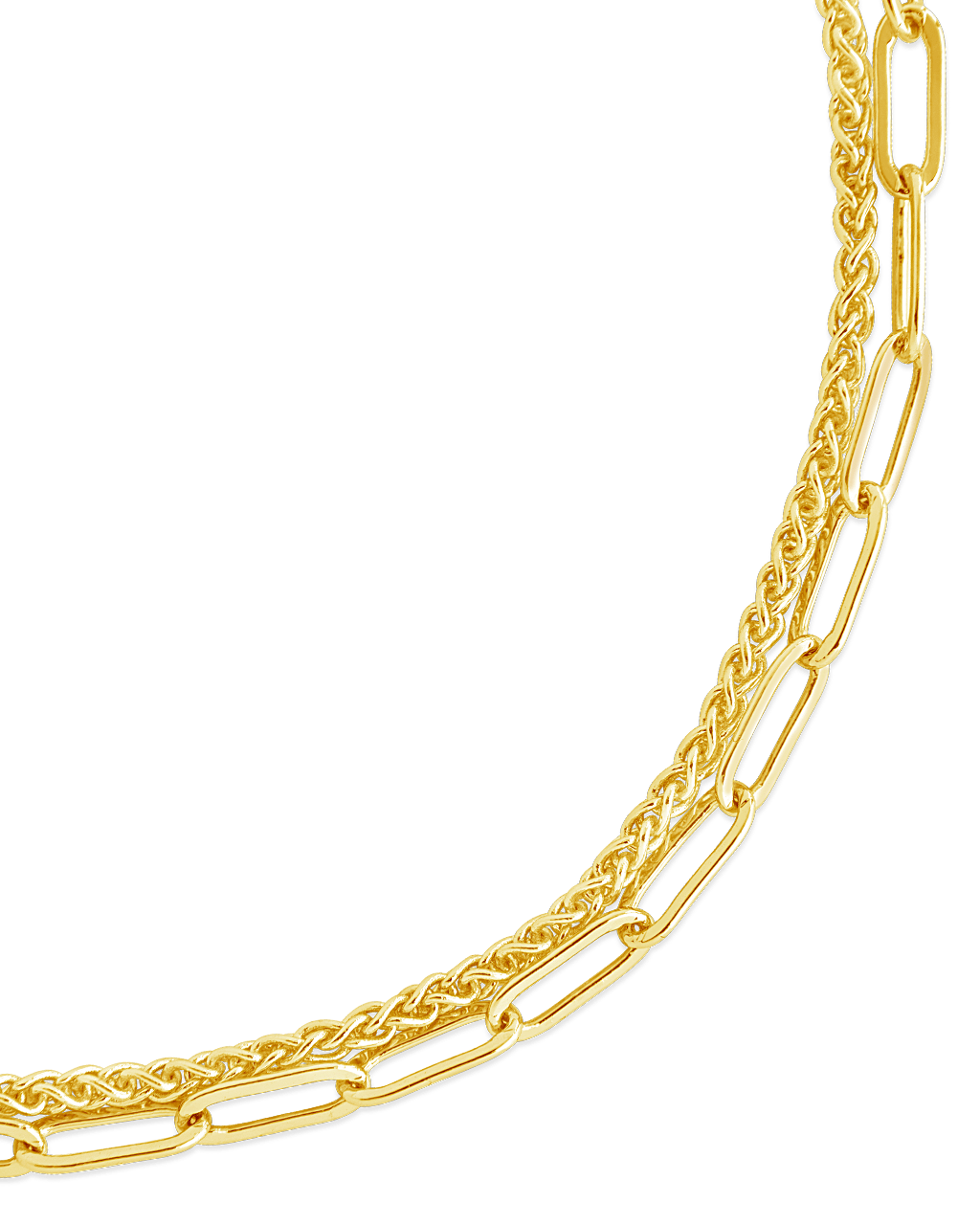 Emery Layered Paperclip & Curb Chain Bracelet