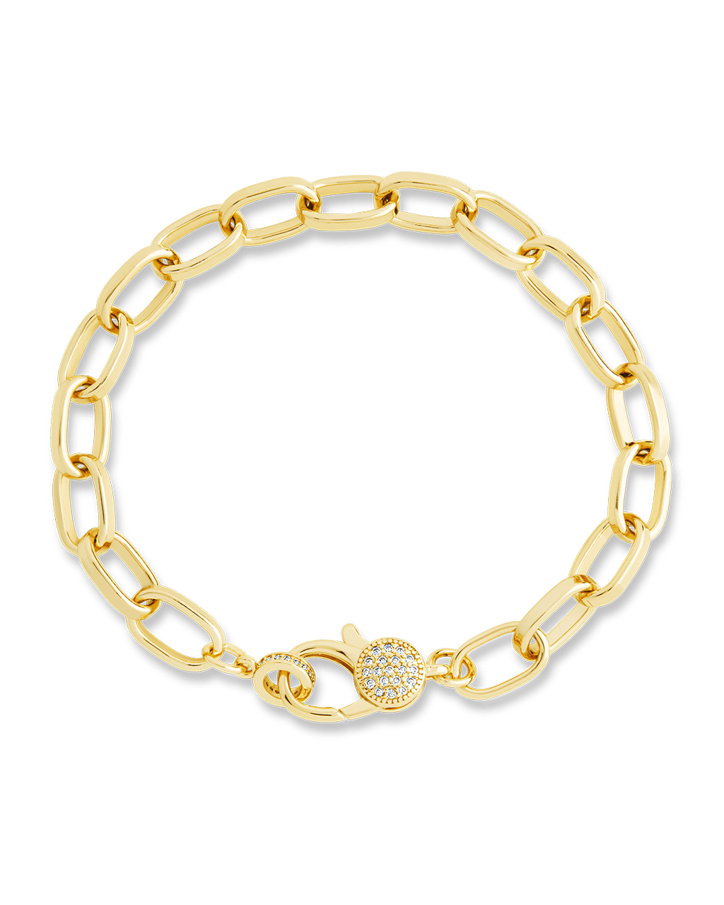Tove CZ Clasp & Paperclip Chain Bracelet