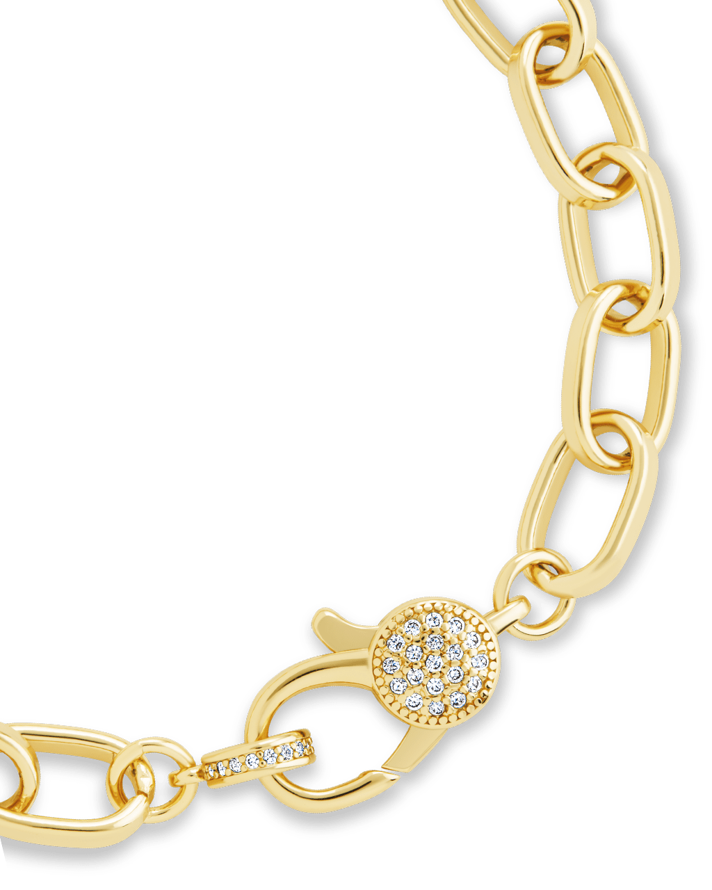 Tove CZ Clasp & Paperclip Chain Bracelet