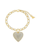 Disco Heart CZ Statement Bracelet