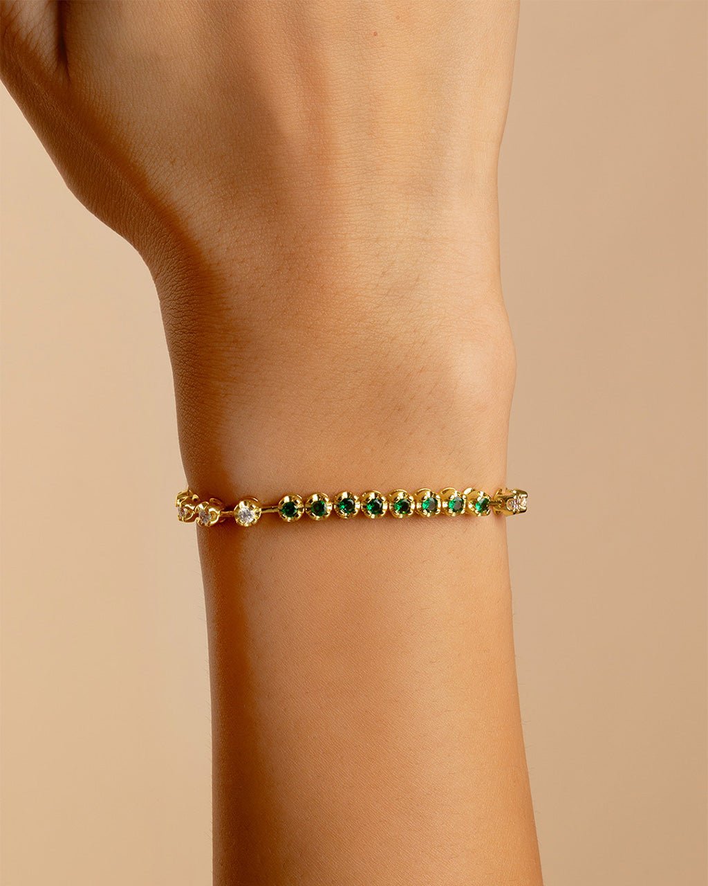 Liesbeth Emerald Accent Tennis Bracelet