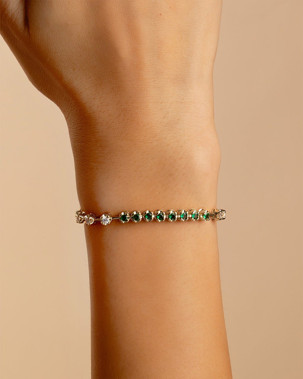 Liesbeth Emerald Accent Tennis Bracelet