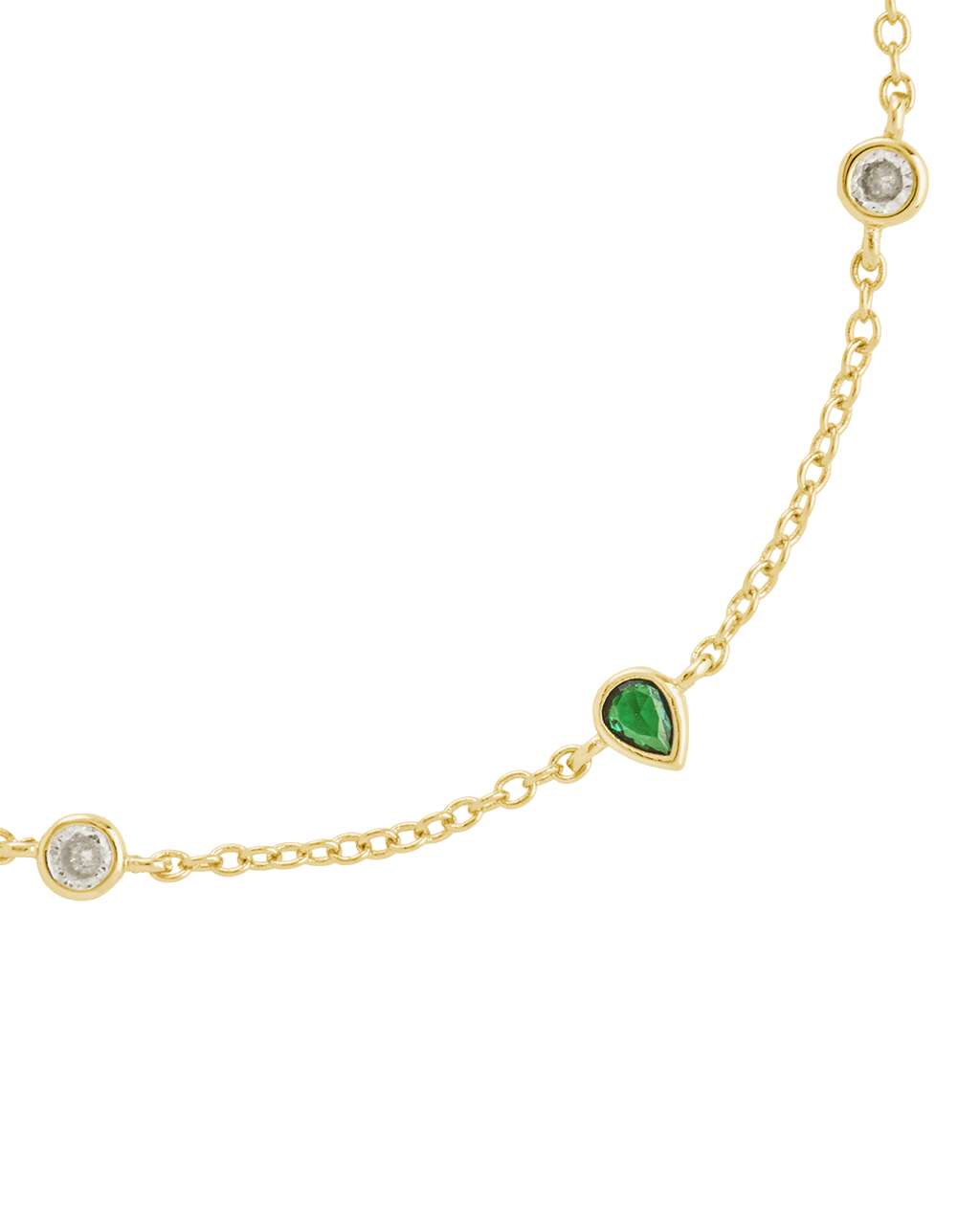 Pear and Round CZ Station Bracelet