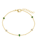 Pear and Round CZ Station Bracelet