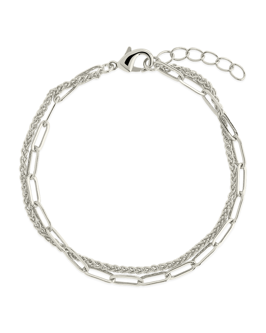 Emery Layered Paperclip & Curb Chain Bracelet