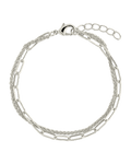 Emery Layered Paperclip & Curb Chain Bracelet