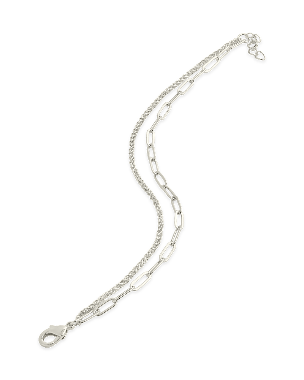 Emery Layered Paperclip & Curb Chain Bracelet