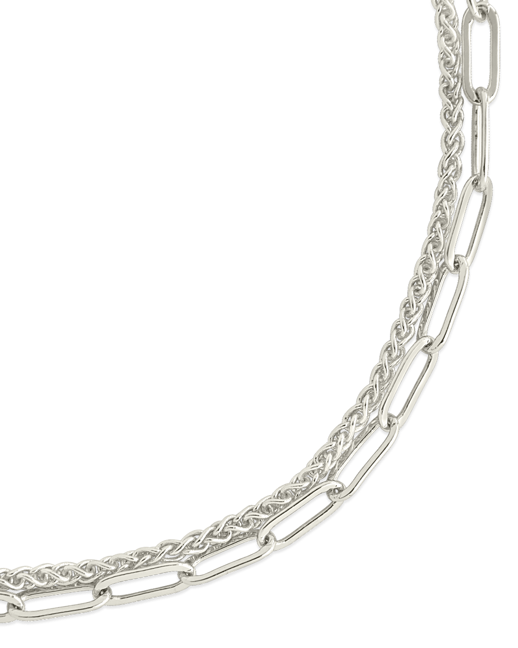Emery Layered Paperclip & Curb Chain Bracelet
