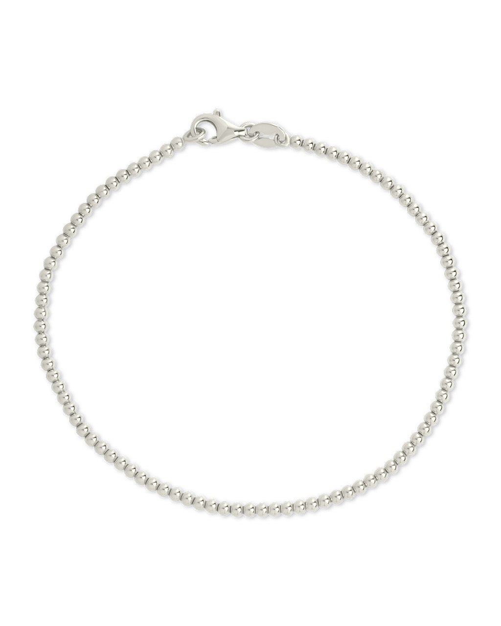 Sterling Silver Basia Dainty Beaded Chain Bracelet