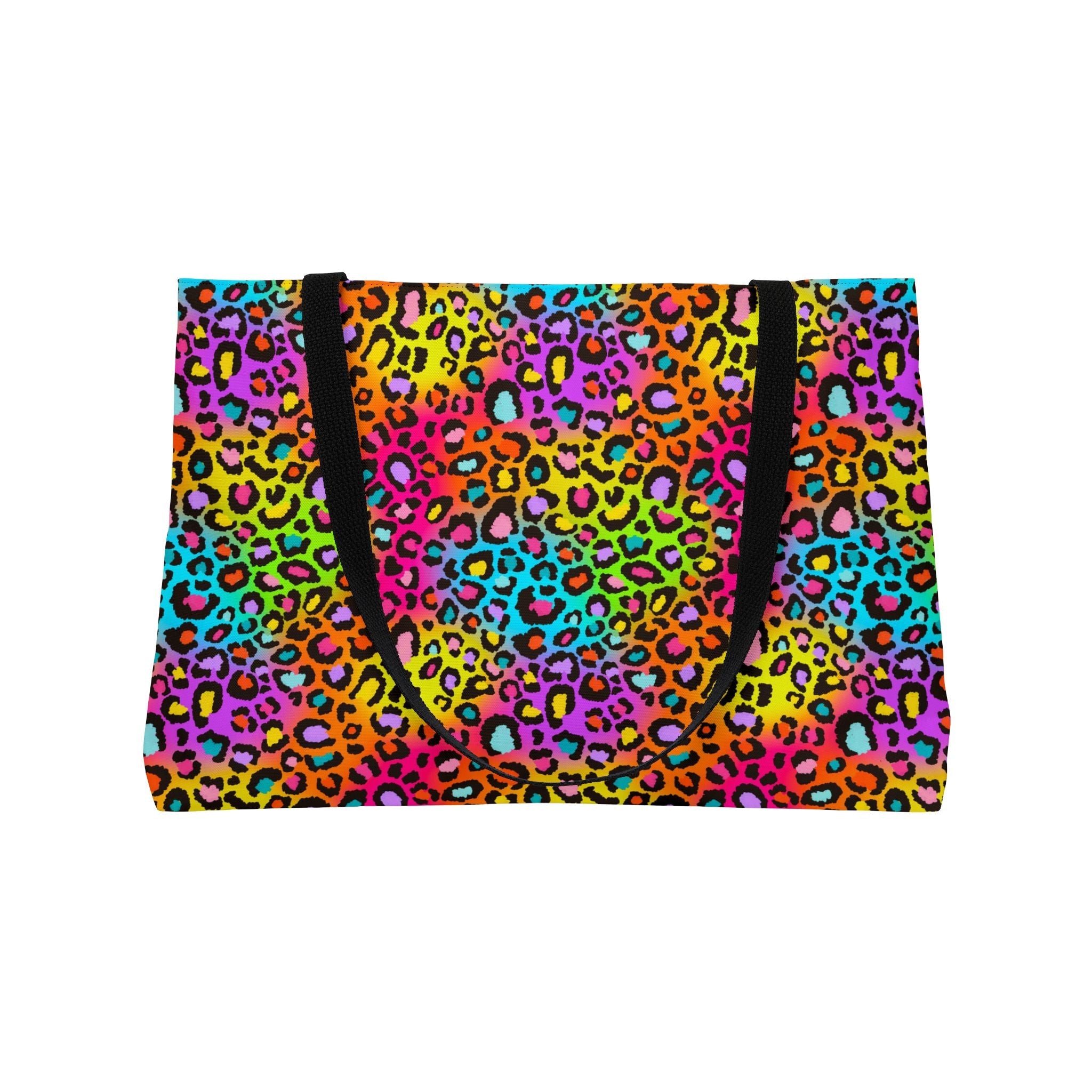 Bespattered Facade Neon Leopard Weekender Beach Tote Bag