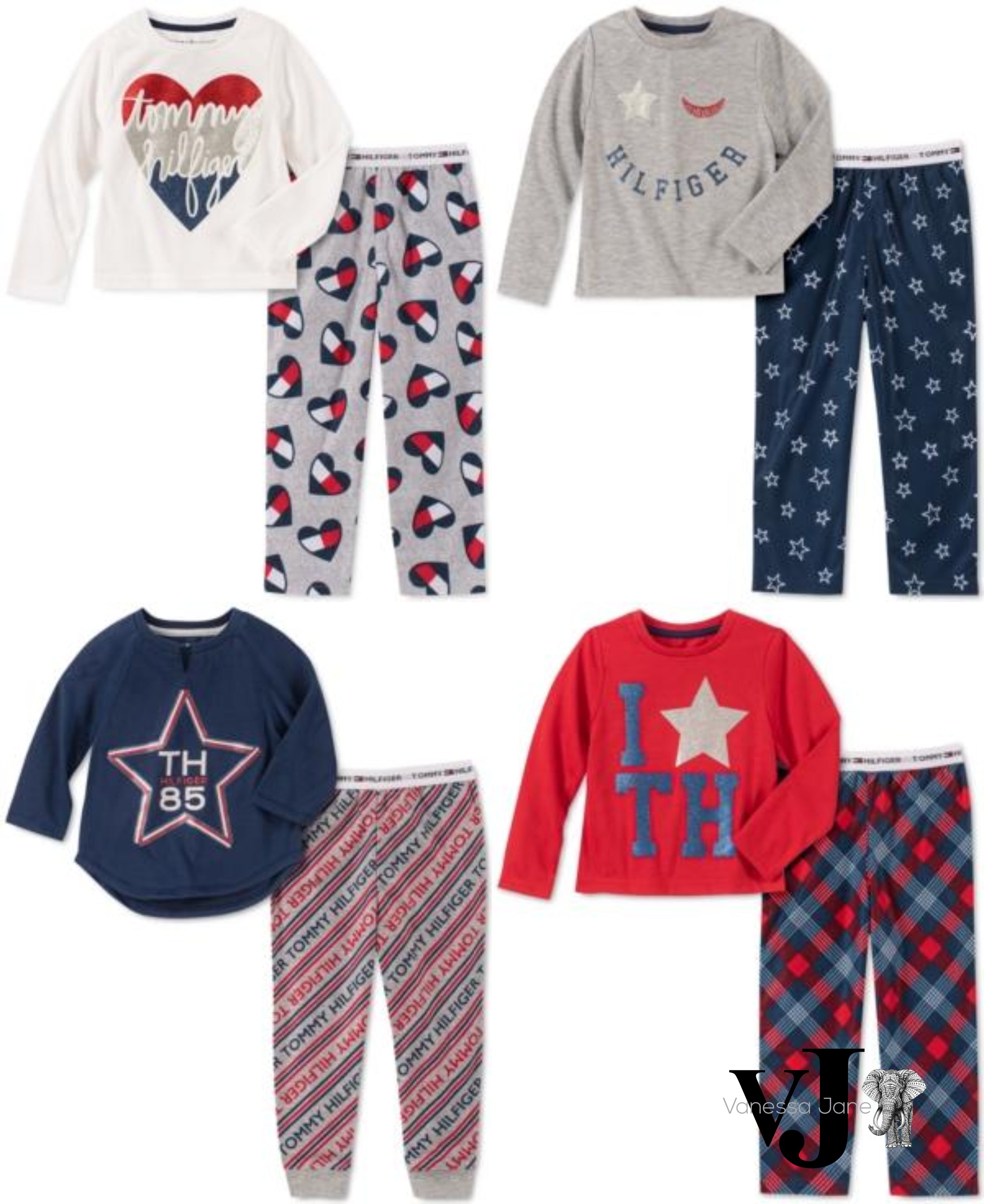 Tommy Hilfiger Girls 2-Pc. Plaid Pajama Set