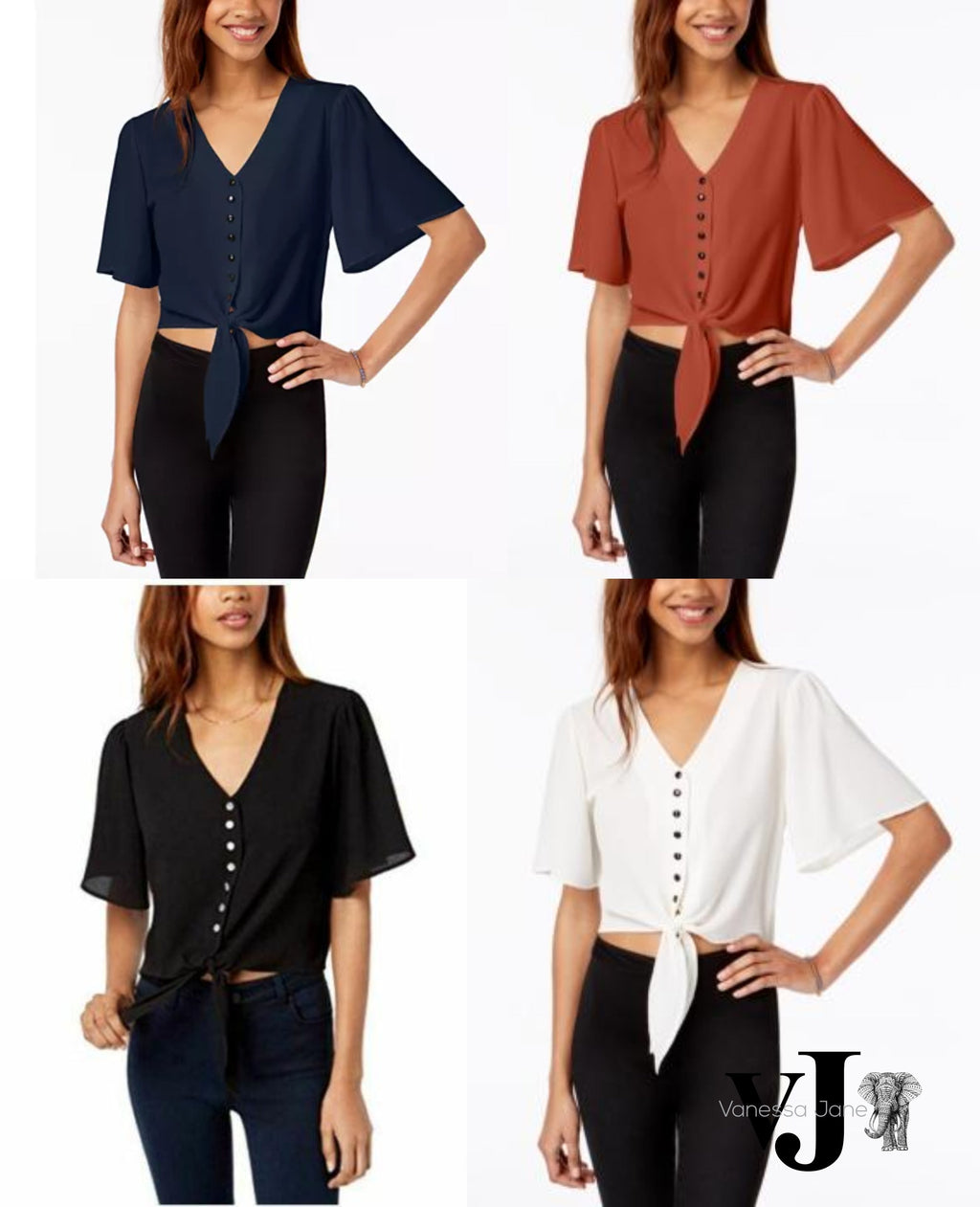 Gypsies & Moondust Juniors Buttoned Tie-Front Camp Shirt