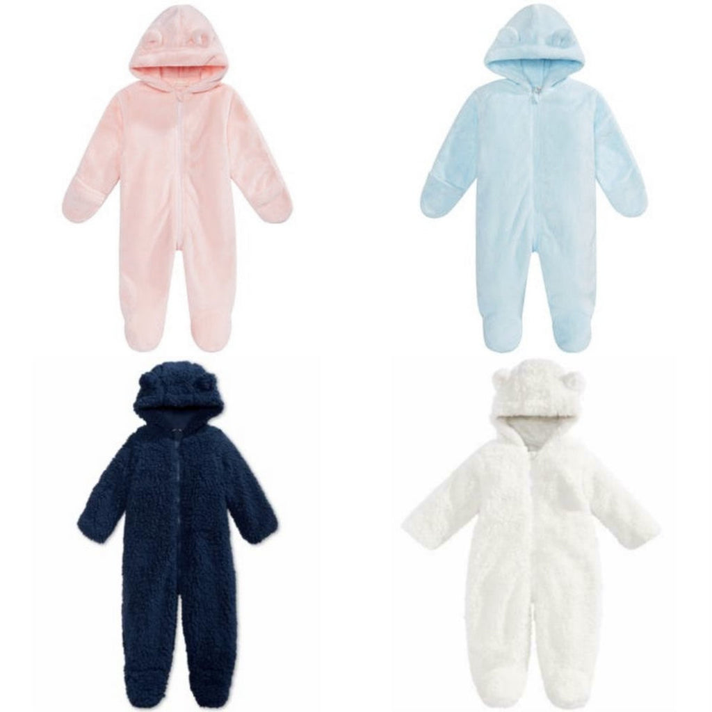 First Impressions Baby Hooded Footed Faux-Sherpa Bunting Snowsuit