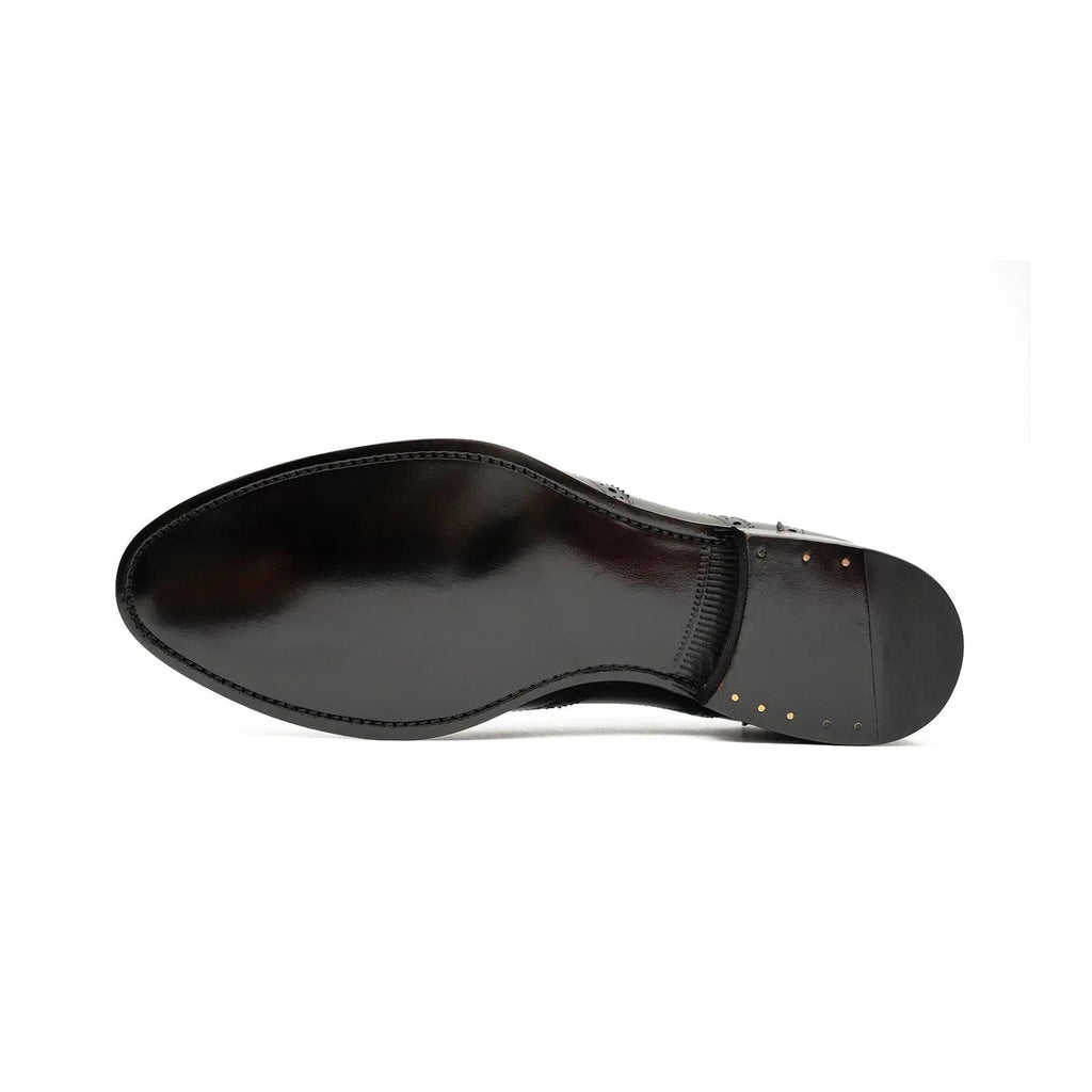 Black Men's Goodyear Welted Brogue Leather Shoes