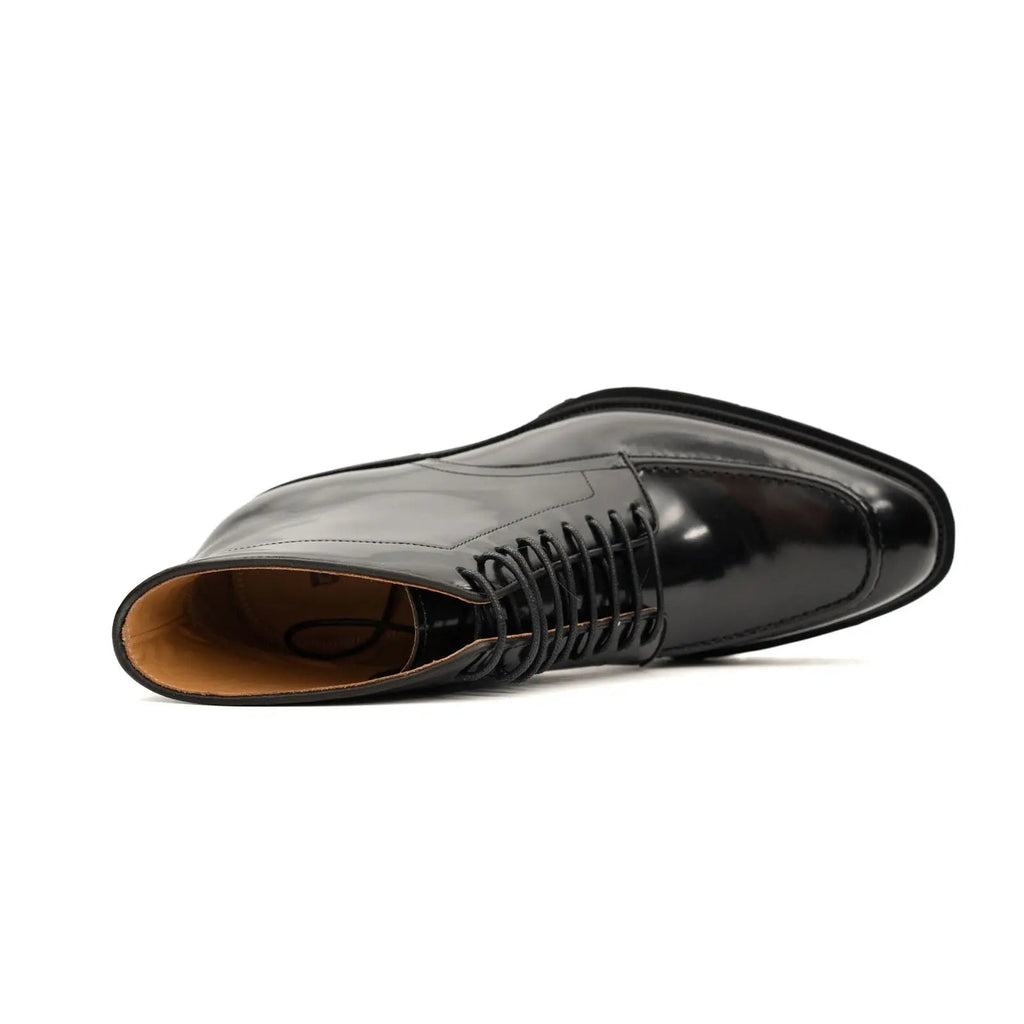 Black Patent Lug Sole Boot