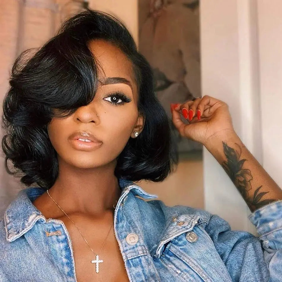 Body Wave | 13X4 Transparent Lace | Ready To Wear | PrePlucked  | Glueless | Ready To Go  | Short Bob | Human Hair Wigs