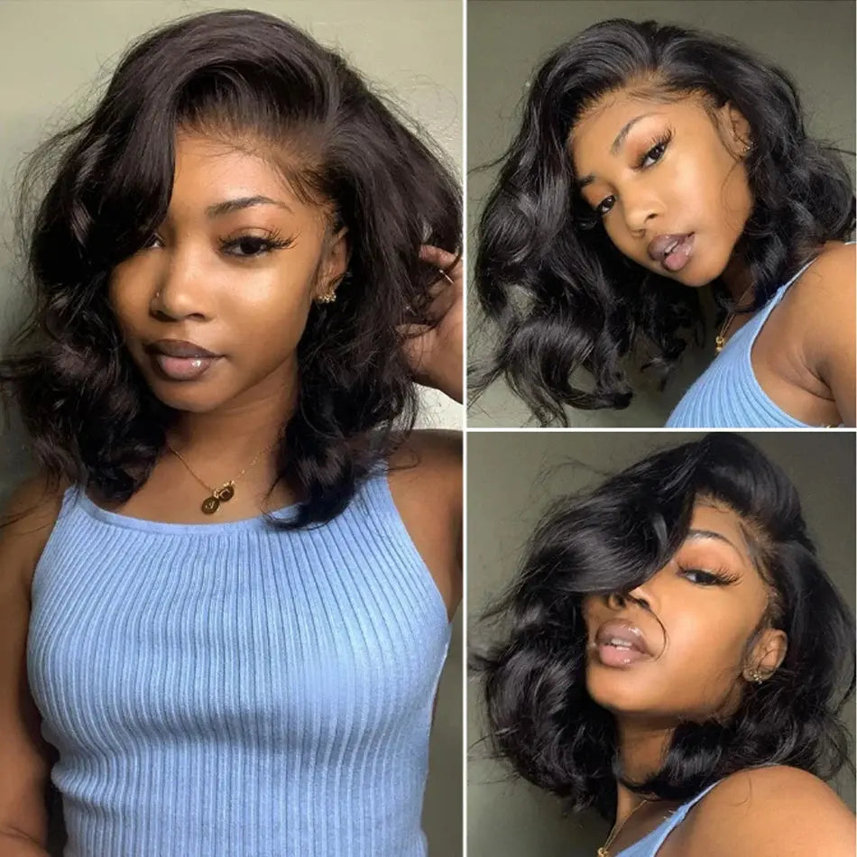 Body Wave | 13X4 Transparent Lace | Ready To Wear | PrePlucked  | Glueless | Ready To Go  | Short Bob | Human Hair Wigs