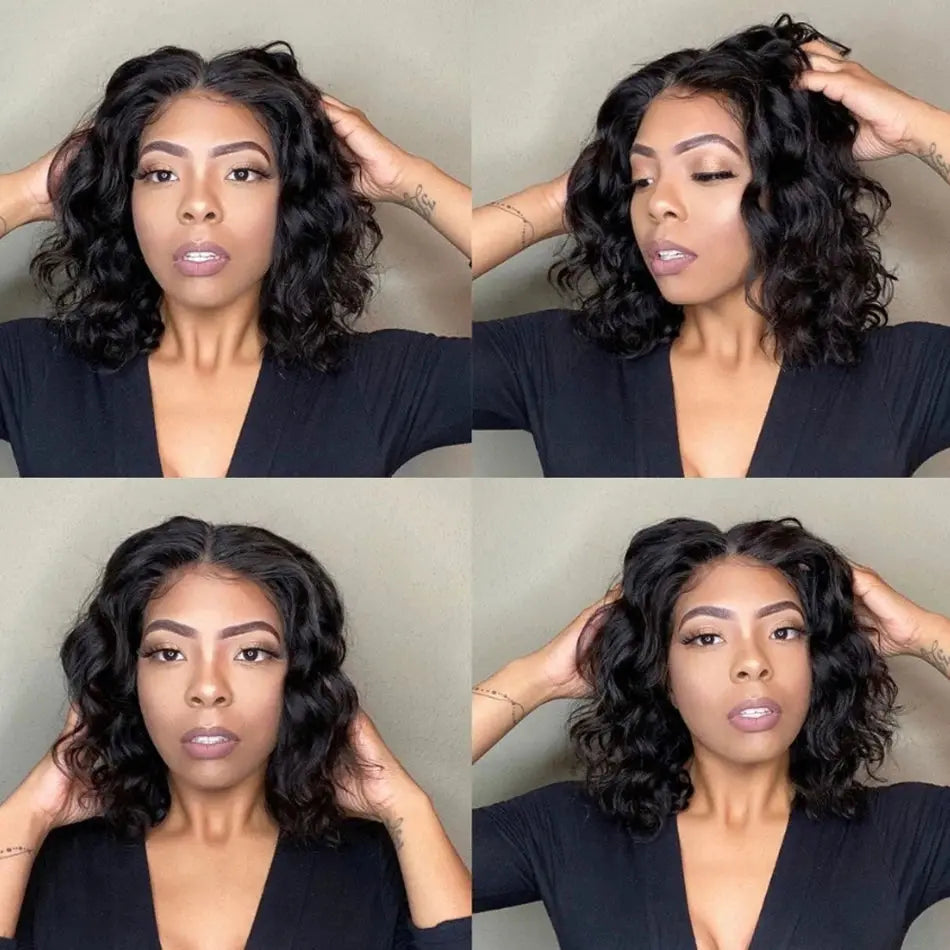Body Wave | 13X4 Transparent Lace | Ready To Wear | PrePlucked  | Glueless | Ready To Go  | Short Bob | Human Hair Wigs