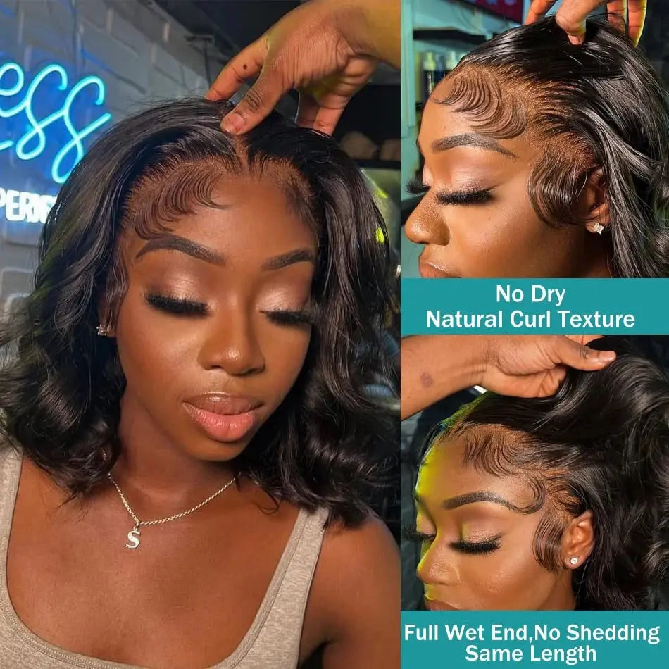 Body Wave | 13X4 Transparent Lace | Ready To Wear | PrePlucked  | Glueless | Ready To Go  | Short Bob | Human Hair Wigs