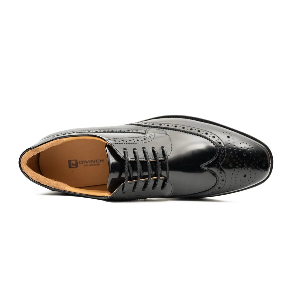 Brogue Wingtip Derby Black Platform Shoe